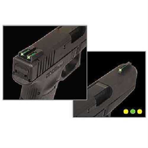 Truglo TG-TG131St1Y TFO Square Green Front/U-Notch Yellow Rear Tritium/Fiber Optic Nitride Fortress Frame Sig W/#8